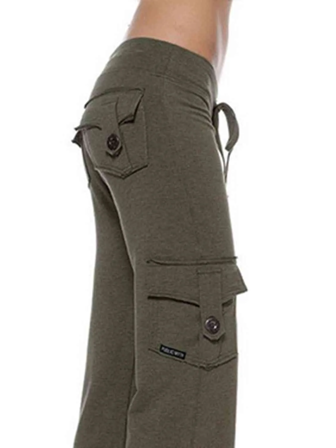 Mid Tie Waist Cargo Pants