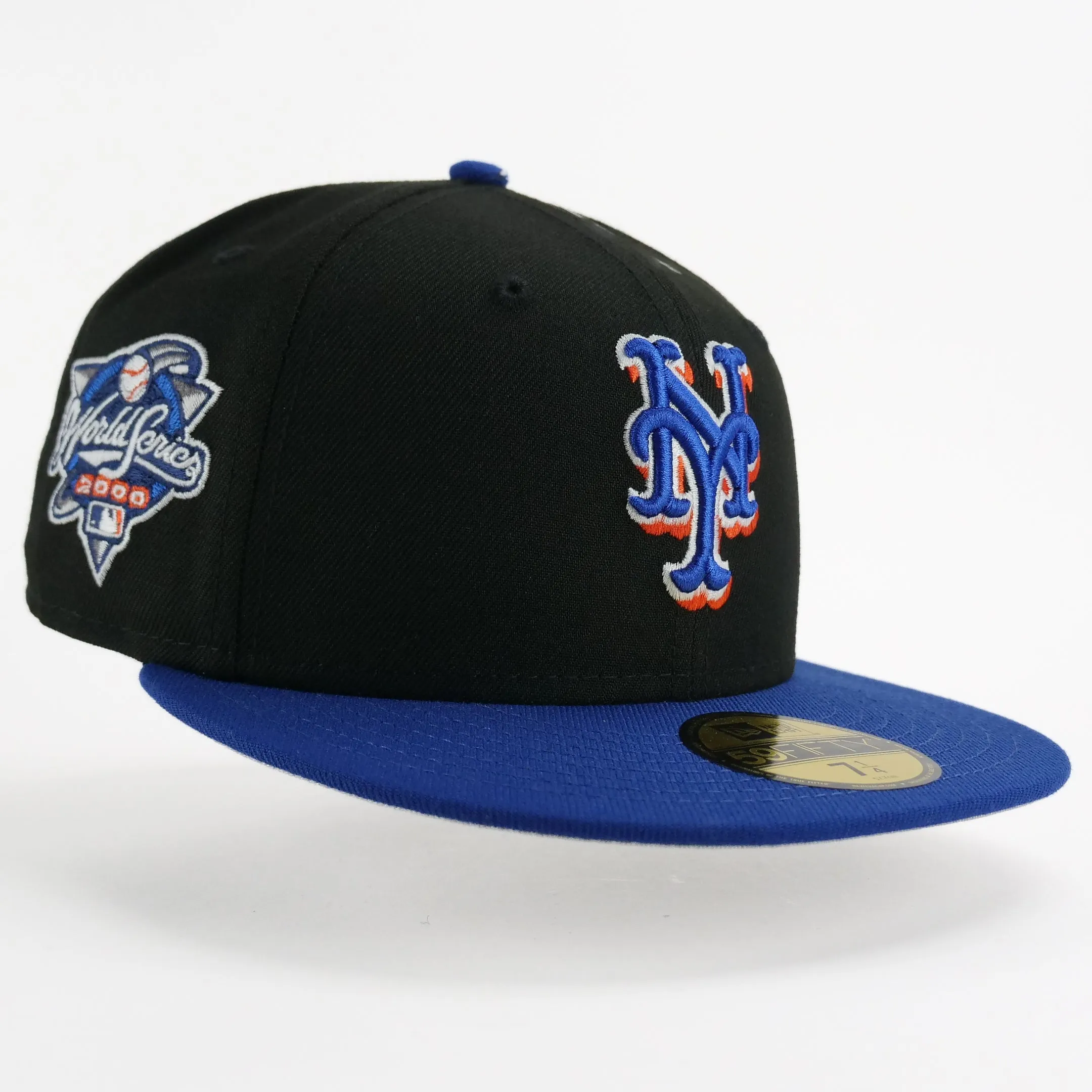 New Era Custom Exclusive Fitted New York Mets Black Alternate Royal Visor 2000 WS