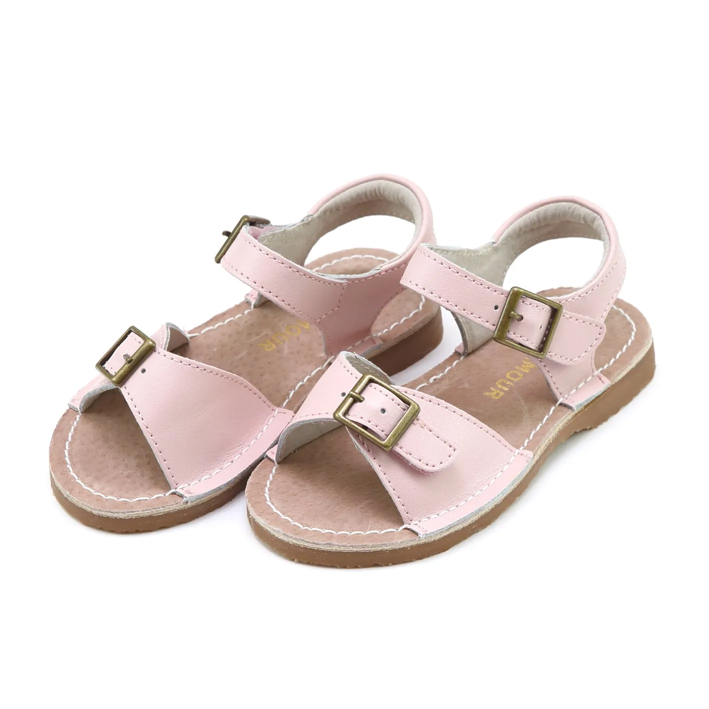 Olivia Leather Buckle Open Toe Sandal