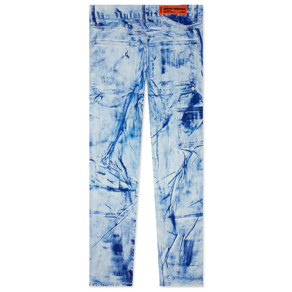 Overdyed Spray Canvas Carpenter Jeans- Blue