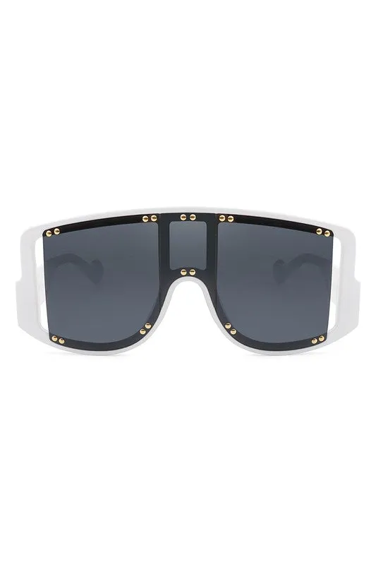 Oversize Square Fashion Shield Visor Sunglasses