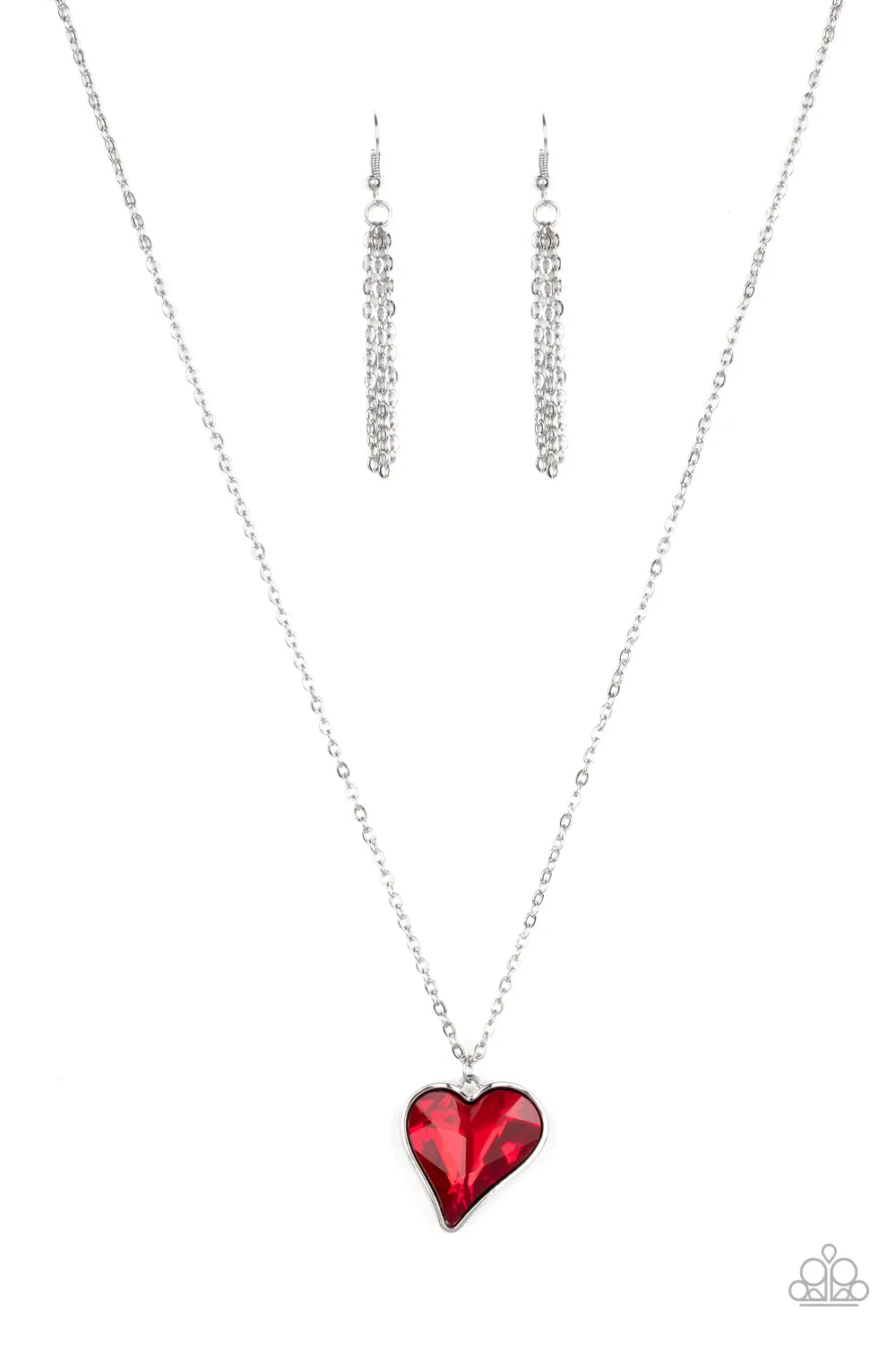 Paparazzi Necklace Heart Flutter Red Heart Necklace