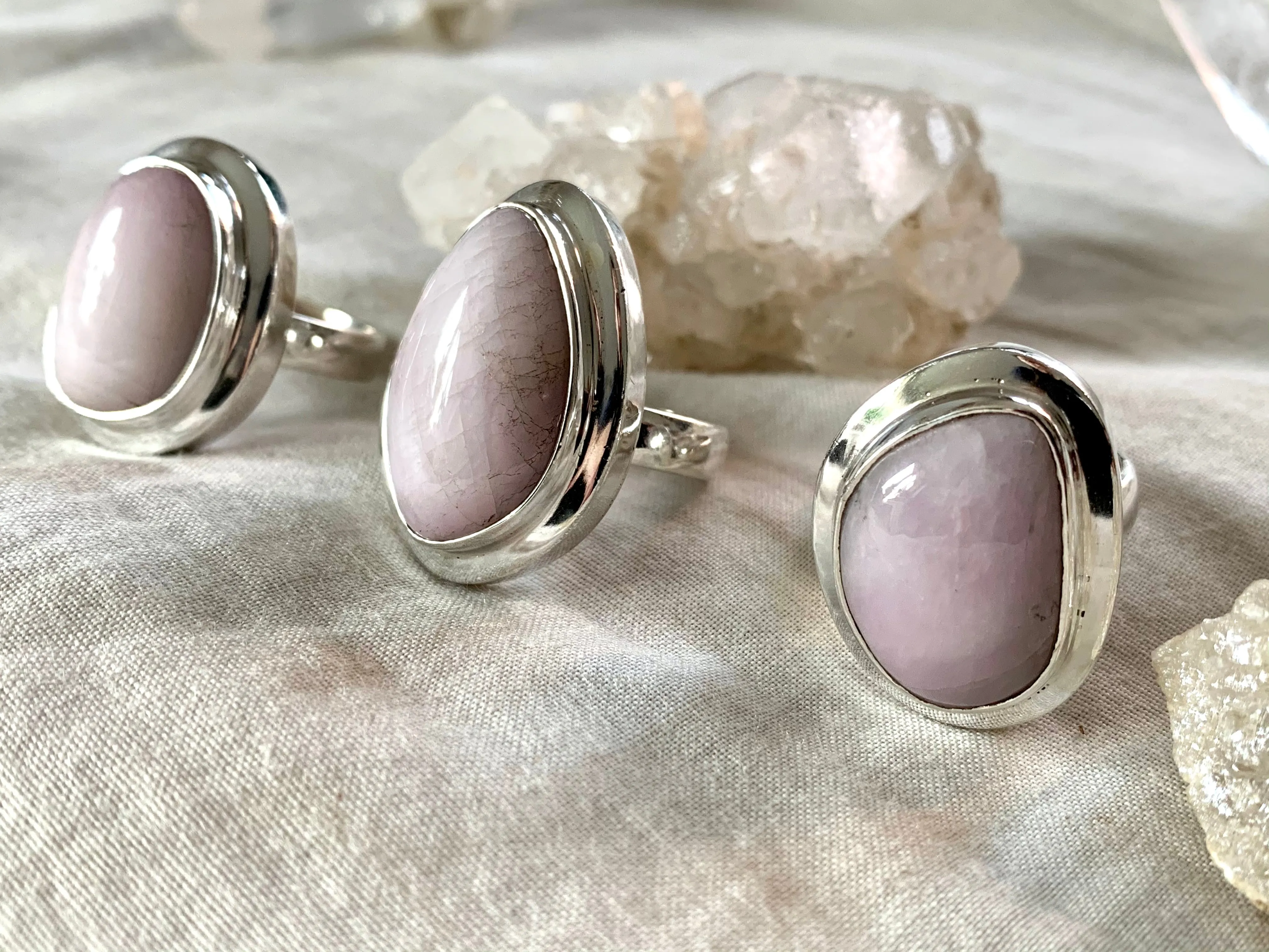 Pink Kunzite Ansley Rings - Large Freeform