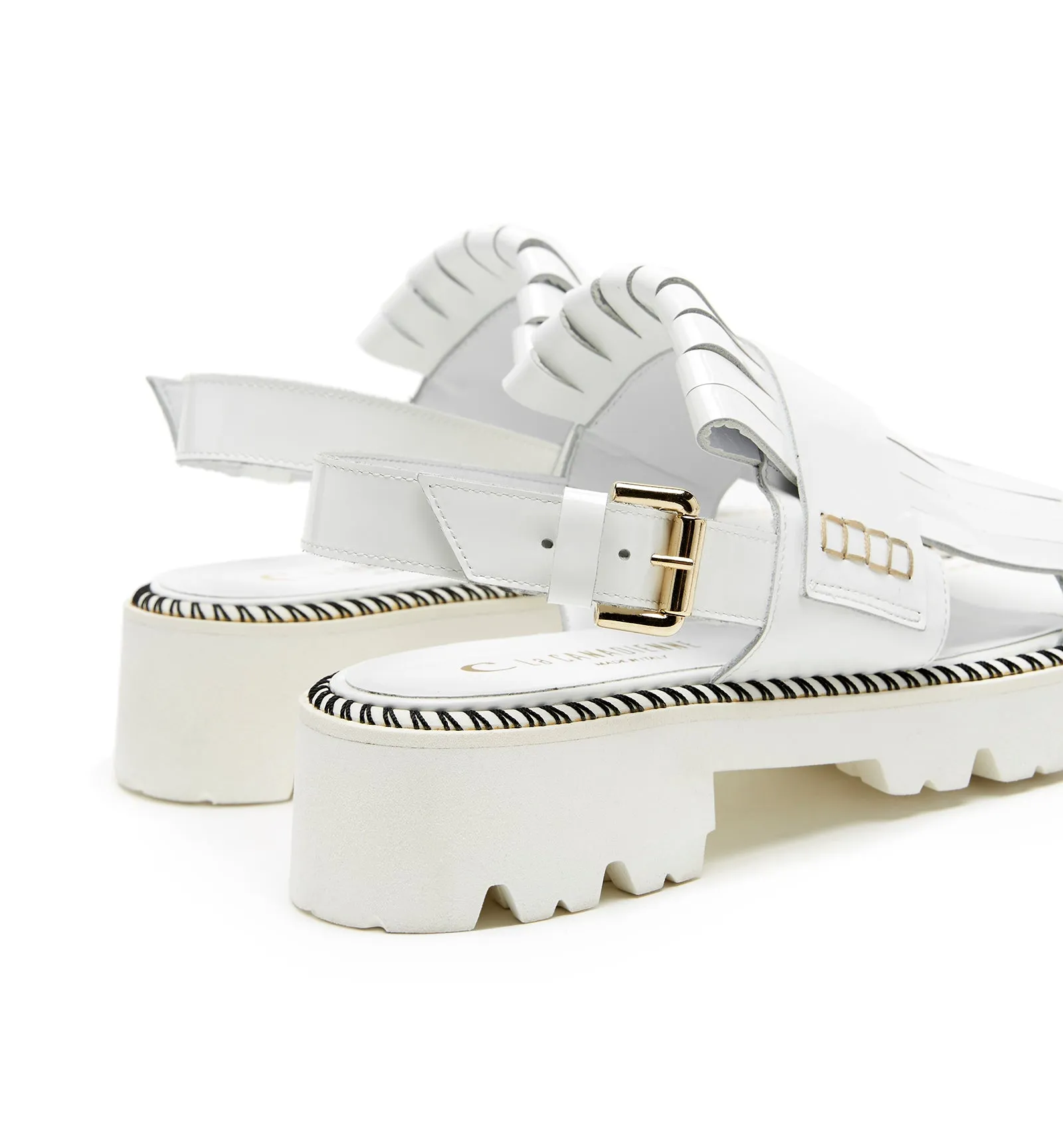 RAISA SLING SANDAL (WHITE) - LA CANADIENNE