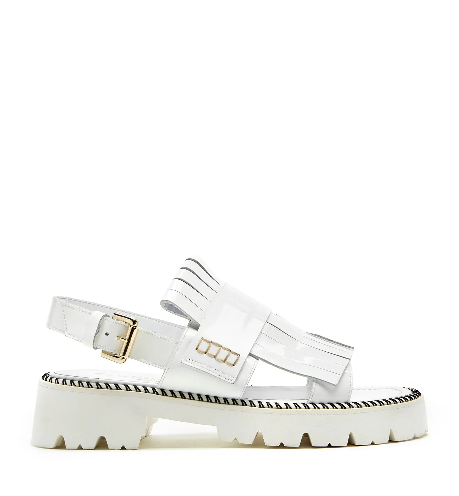 RAISA SLING SANDAL (WHITE) - LA CANADIENNE