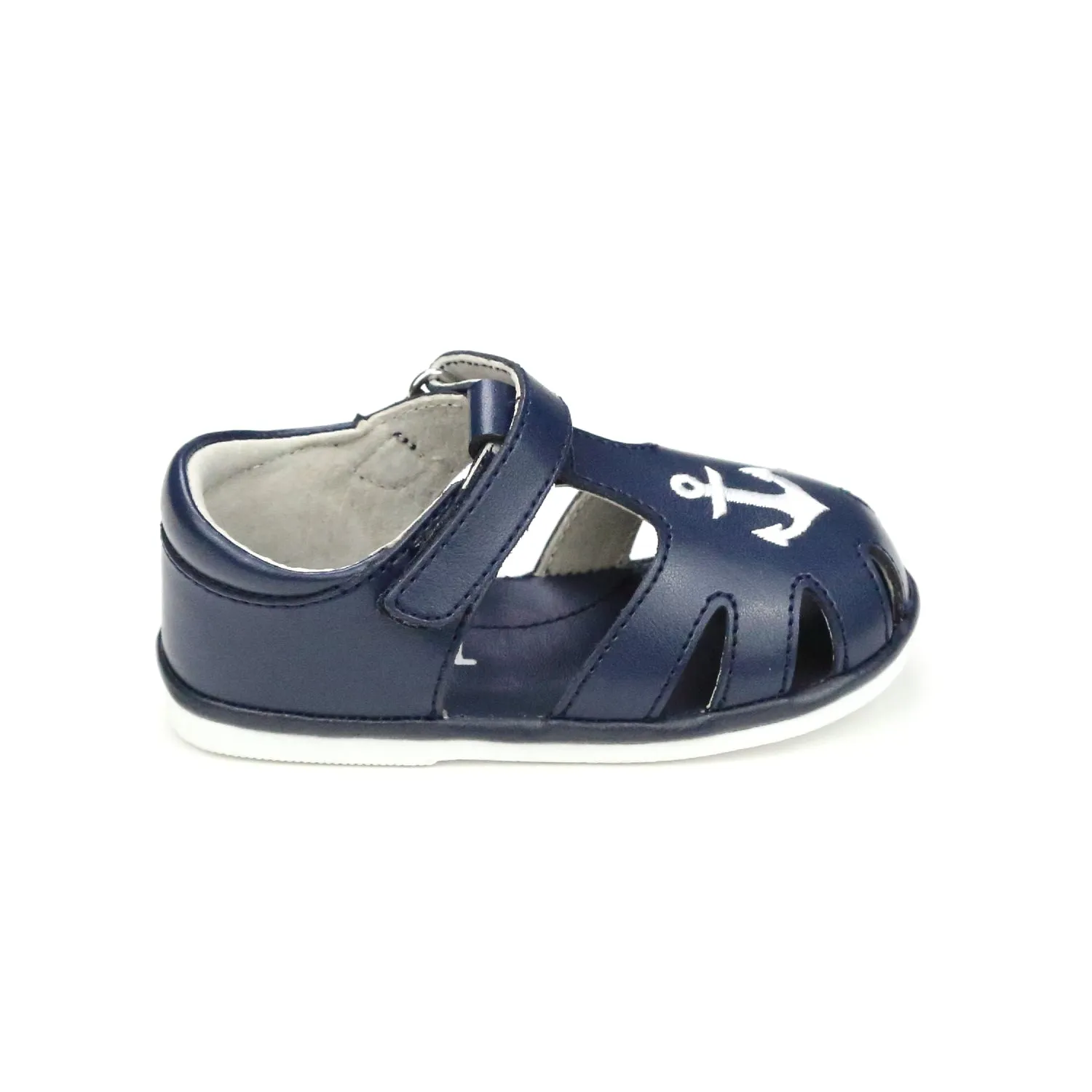 Sawyer Nautical Caged Leather Sandal (Baby)