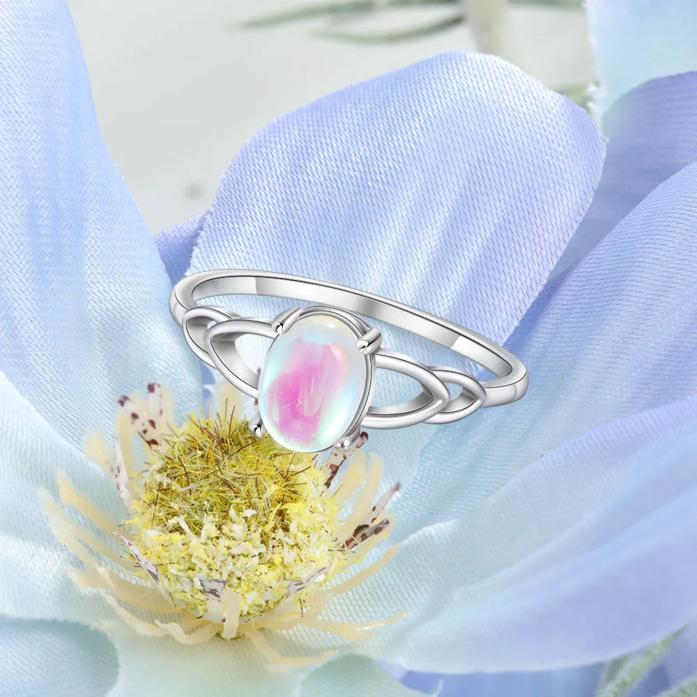 Sterling Silver Oval Moonstone Rings For Women