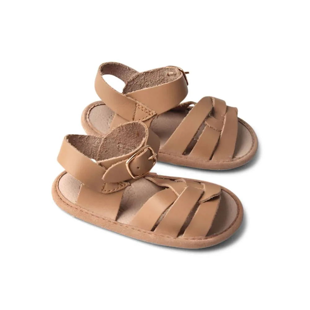 Tawny Weave Leather Baby Sandal