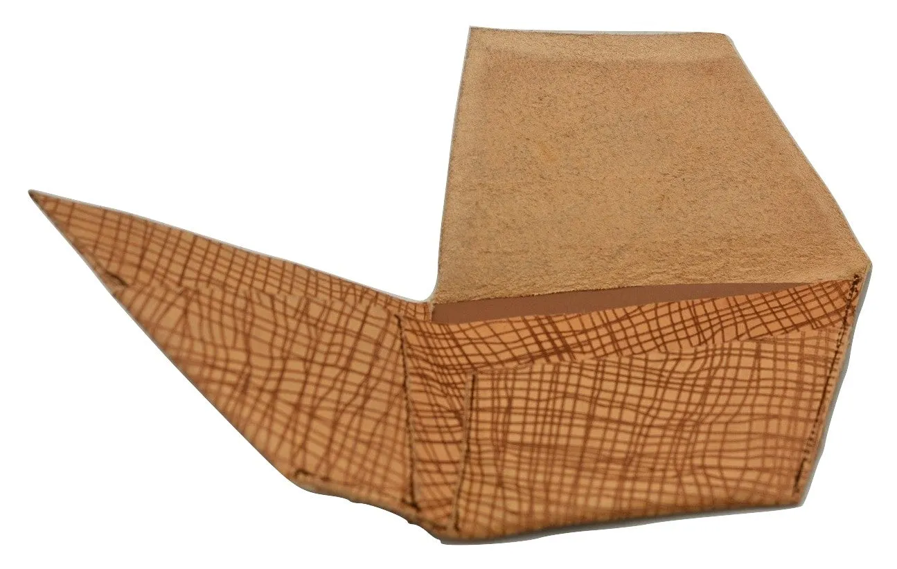 Wallet Rhomboid | tan cross hatch | calf