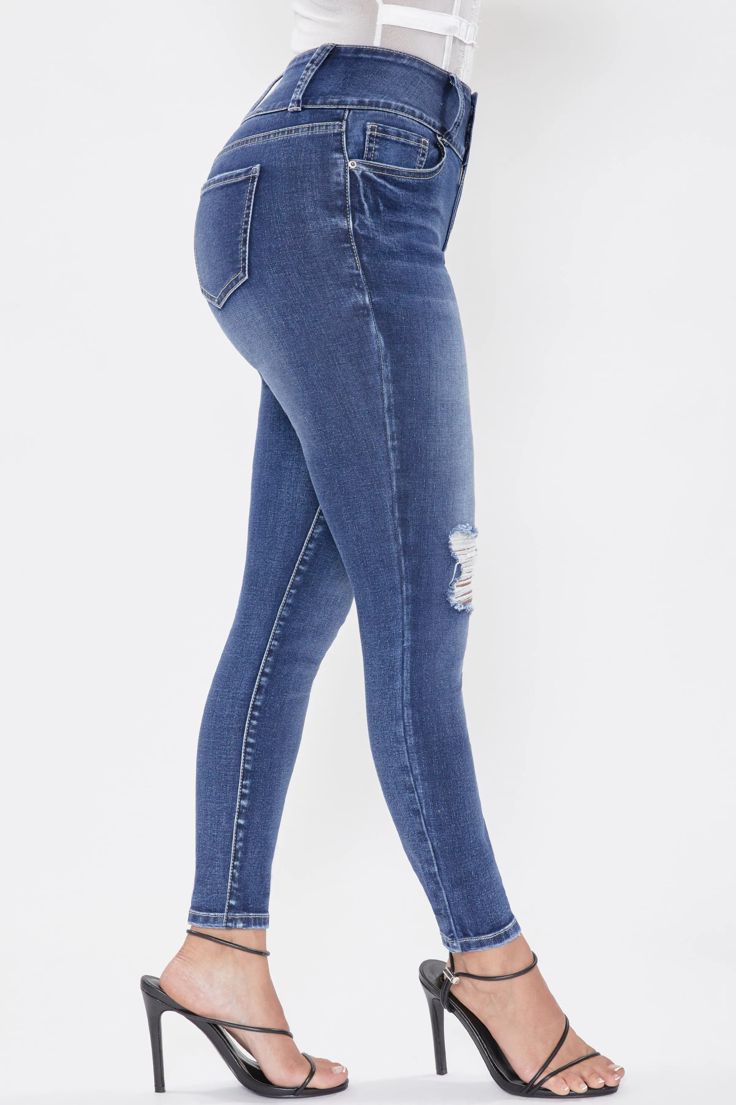 Women's Essential 3 Button Skinny Jeans