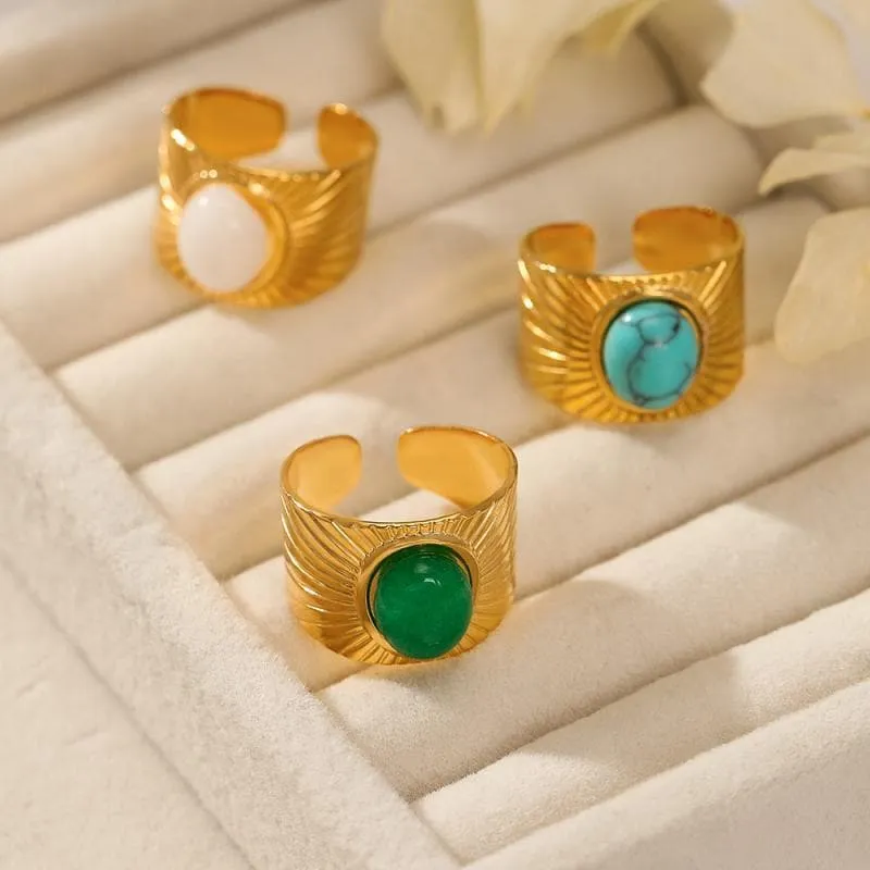 Women's Fashion Natural Stone Rings