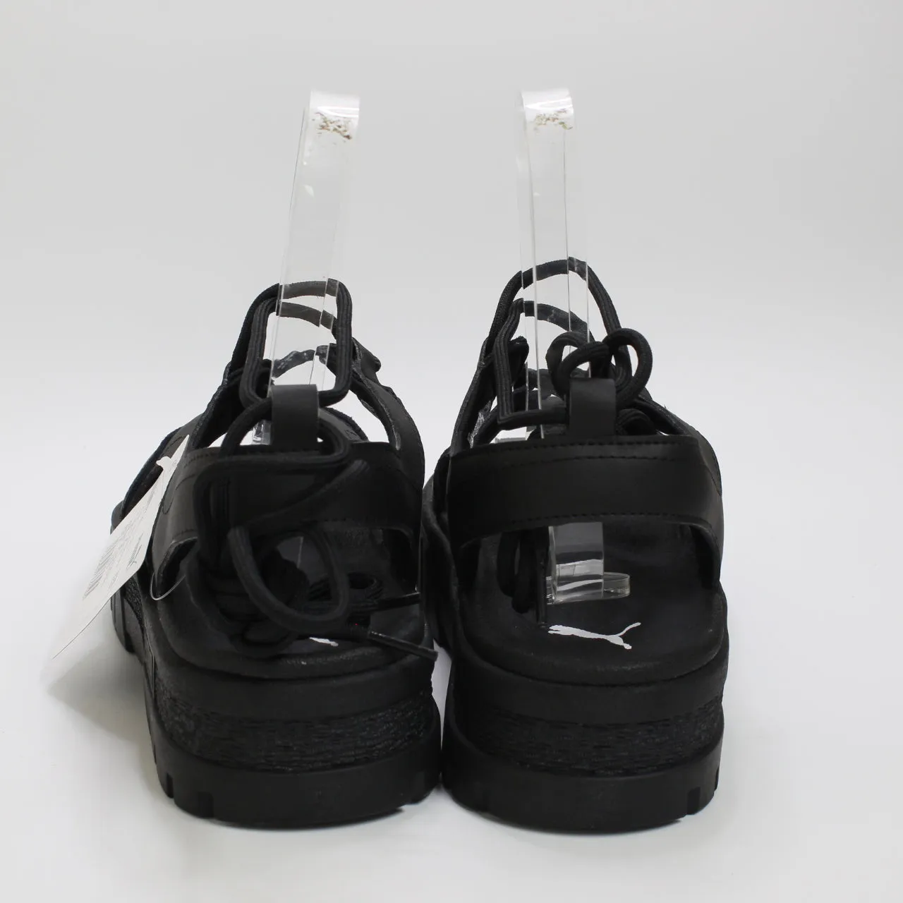 Womens Puma Mayze Sandal Laces Black White