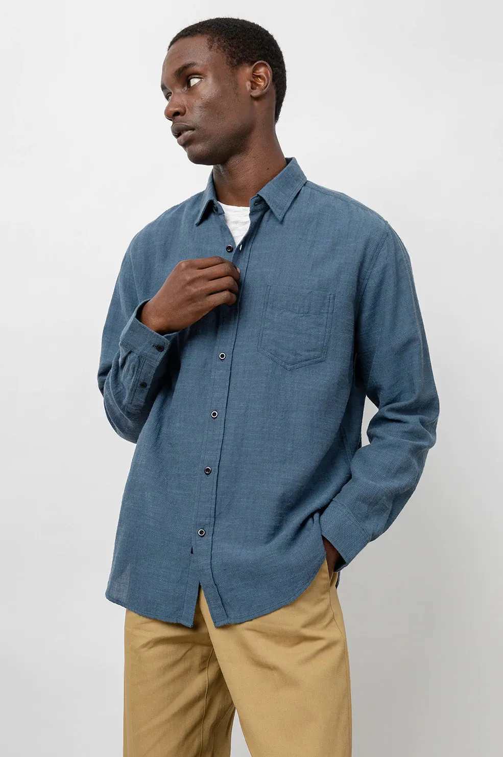 Wyatt Button Up - Sea Blue